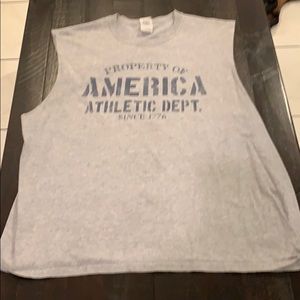 XL Gildan No Sleeve American Athletic Dept T-Shirt